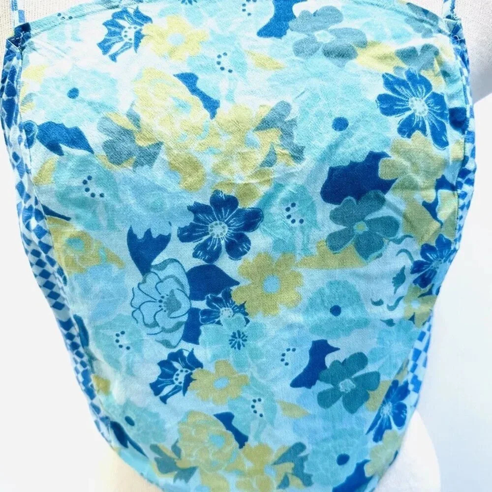 NWT SO GOODS FOR LIFE Juniors Sleeveless Straps Pullover Cropped Blue Top Size M - Picture 3 of 13